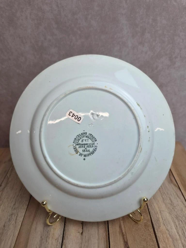 Plato parlante policromado Creil y Montereau – Lebeuf Milliet & Cie – Xixe – photo 6